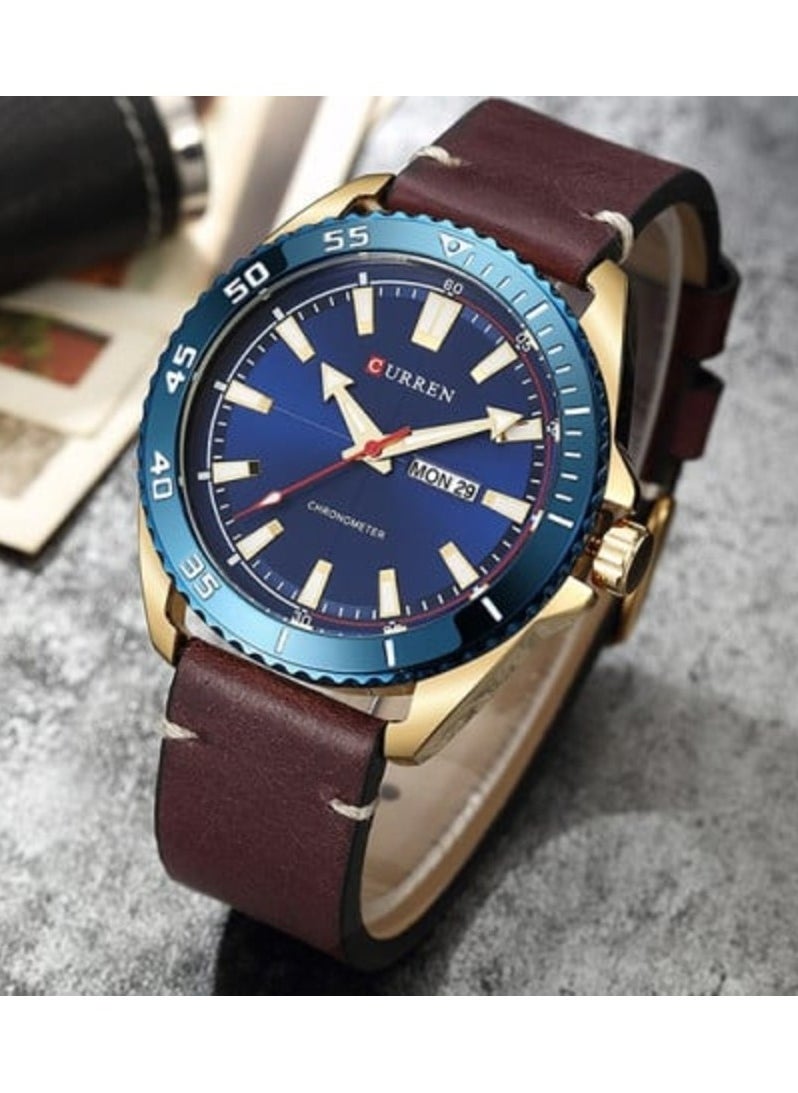 CURREN 8272 Sports Watches Men Luxury Brand Leather Band Date Week Clock Waterproof Male Quartz Watch - pzsku/Z2305C85D4C6DE0C71897Z/45/_/1726395132/921b32b6-77c5-4603-89ef-7d6fae13e2b4