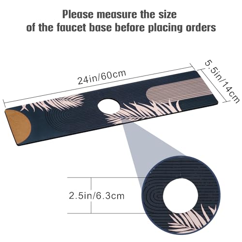 aquoechd Sink Faucet Absorbing Mat, 2 Pack Drying Mat Around Faucet Sink Splash Guard Behind Faucet Sinkmat For Kitchen Bathroom Island Rv 24 * 5.5 Inch (60 * 14 cm) - Image 2