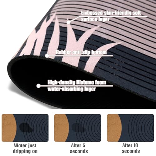 aquoechd Sink Faucet Absorbing Mat, 2 Pack Drying Mat Around Faucet Sink Splash Guard Behind Faucet Sinkmat For Kitchen Bathroom Island Rv 24 * 5.5 Inch (60 * 14 cm) - Image 5