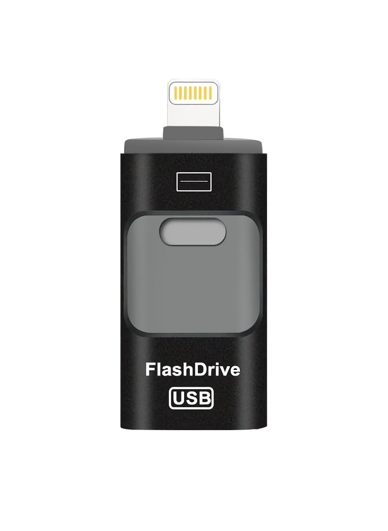 AROAQ 32GB USB Flash Drive, Shock Proof Durable External USB Flash Drive, Safe And Stable USB Memory Stick, Convenient And Fast I-flash Drive for iphone, (32GB Black Color)  - Image 1