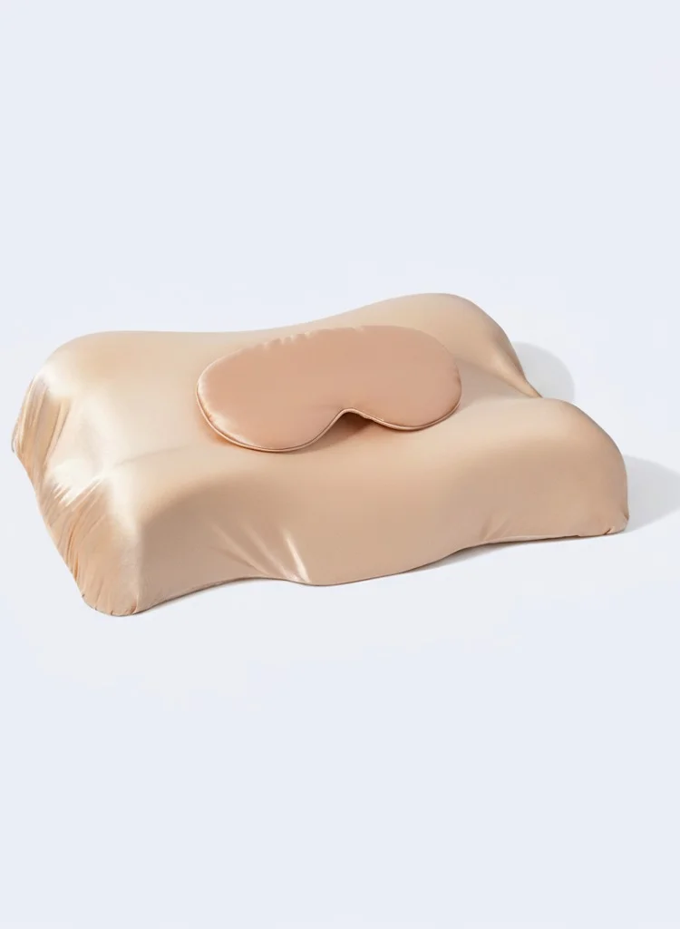 Beauty Pillow قناع النوم الوردي + غطاء وسادة حريري وردي من بيوتي بيلو