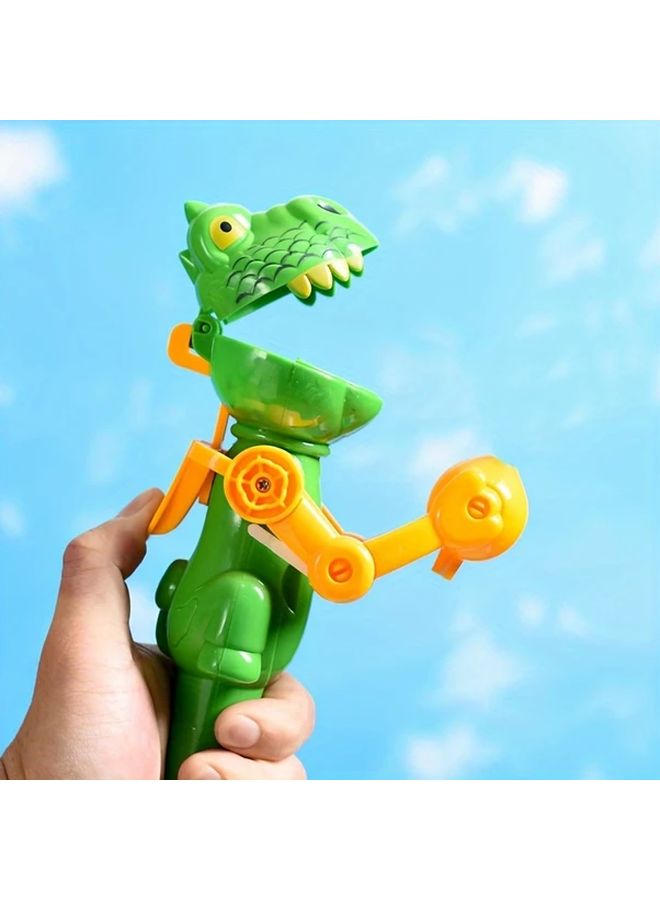 Green Robot Lollipop Toy Interactive Brush Wand Durable Plastic Manual No Batteries Party Favor - Image 1