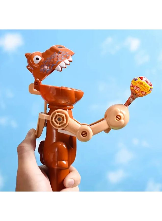 Green Robot Lollipop Toy Interactive Brush Wand Durable Plastic Manual No Batteries Party Favor - Image 5