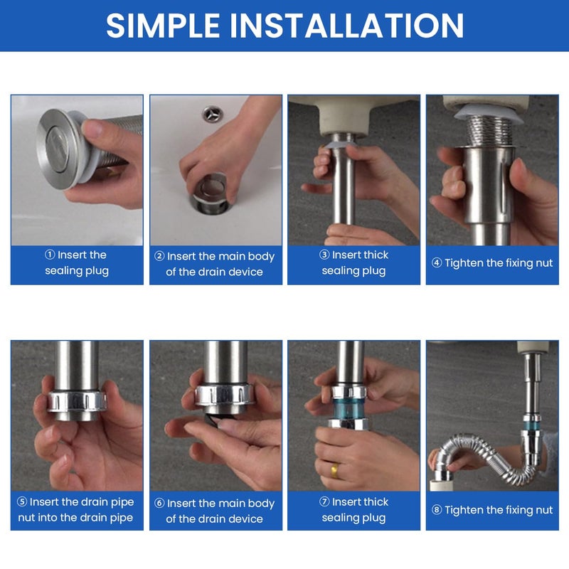 SUPVOX Supvox 2Pcs Extendable Sink Sewer Pipe Hose 39cm 1535 inches Flexible Electroplated ABS Sewer Water Hose AntiOdor Leakproof Sink Sewer Pipe Universal Sink Drain Hose for Kitchen Bathroom  - Image 4
