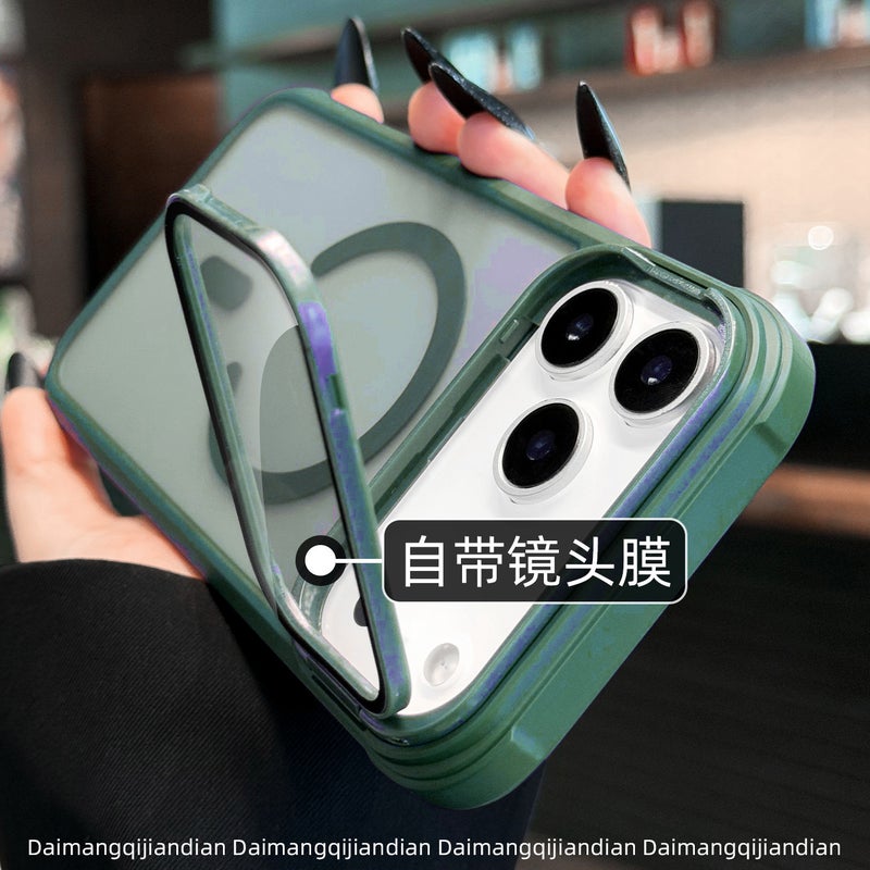 MagSafe iPhone 12 Acrylic Case Protective for Kickstand and Skin Feel in Green for Tabletop Use - Image 1