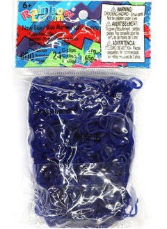 Rainbow Loom Navy Blue Jelly Rubber Bands Refill + Cclips  - Image 2