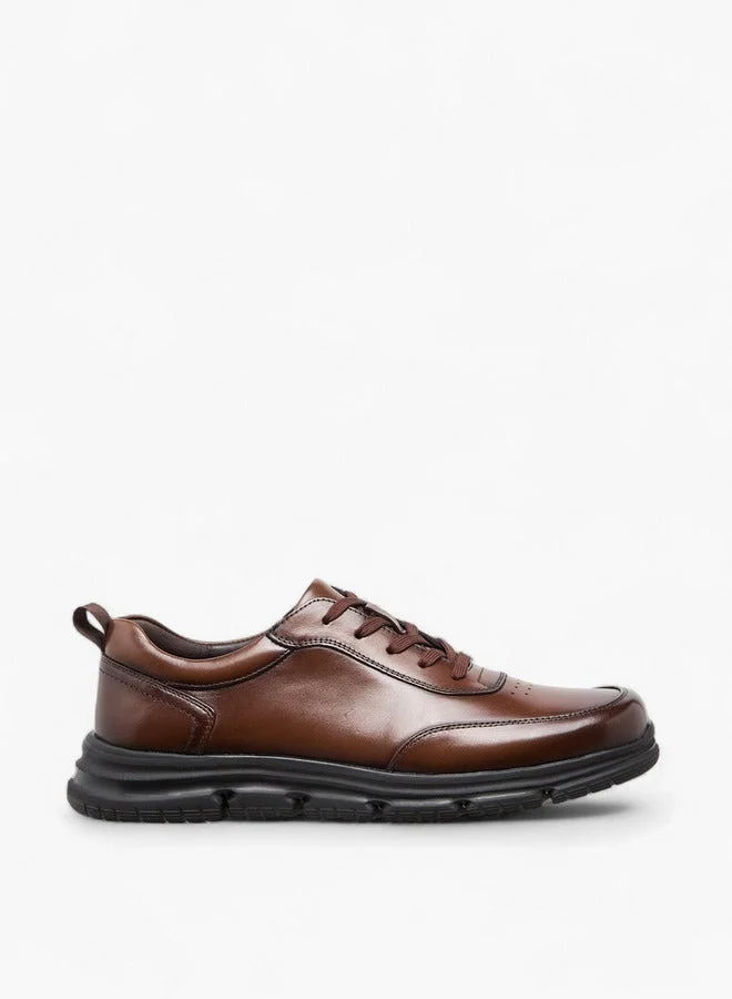 لو كونفورت Men Lace-Up Leather Loafers