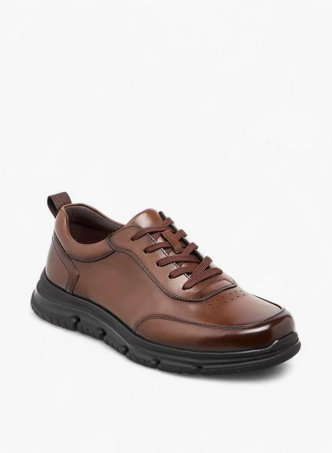 لو كونفورت Men Lace-Up Leather Loafers
