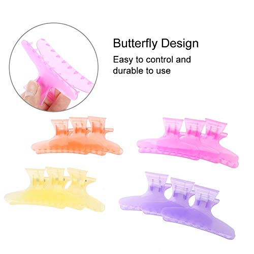 Salmue Butterfly Hair Clips, Strong Hold Hair Claws in Pure Colors for Thick Hair Hairdressing - 12pcs (02#) - Image 5