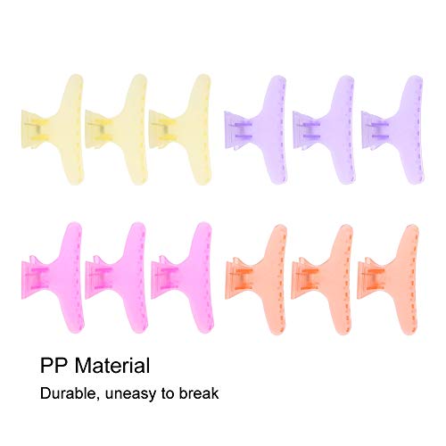 Salmue Butterfly Hair Clips, Strong Hold Hair Claws in Pure Colors for Thick Hair Hairdressing - 12pcs (02#) - Image 3