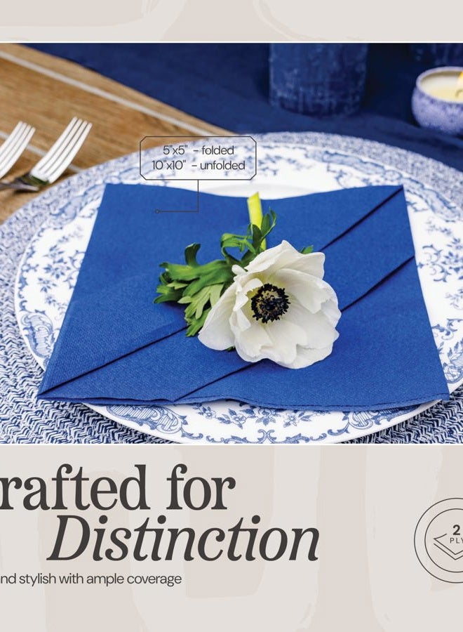 NAPEREE Disposable Dinner Napkins Black Paper, 2-Ply Quilted Colored Black Napkins For Wedding, Reception, Party Or Event (200, 10" x 10") - Image 3
