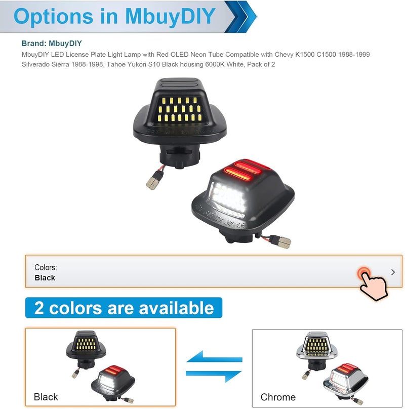 MbuyDIY LED License Plate Light with Red OLED Neon Tube - Image 2