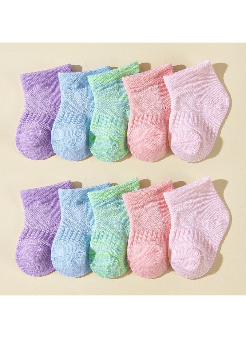 10 Pairs Of Infant And Toddler Four-Season Short Socks And Mid-Tube Socks - Image 1