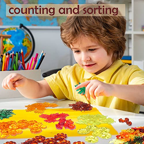 HADDIY Fall Vase Filler,165 Pcs Acrylic Pumpkin Leaves Acorn Gems Sensory Bin Fillers for Thanksgiving Centerpieces Table Decorations,Table Scatters,Preschool Counting and Thanksgiving Craft - Image 4