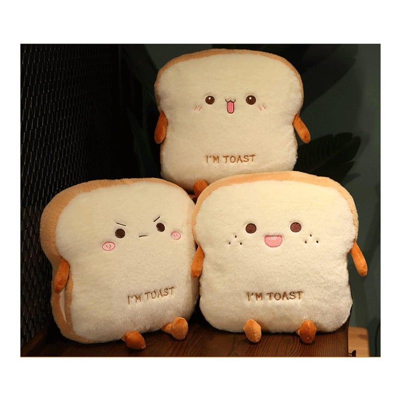 Goylmc Toast Bread Plush Pillow, Bread Stuffed Pillow,Food Plush Pillow with Hand Pocket Great Gift Choice for Kids Adults (15.7 * 13.7 in,Angry) - Image 5