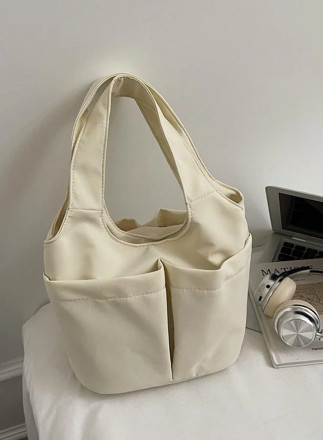 تايك تو White Shoulder Bag with Button Closure