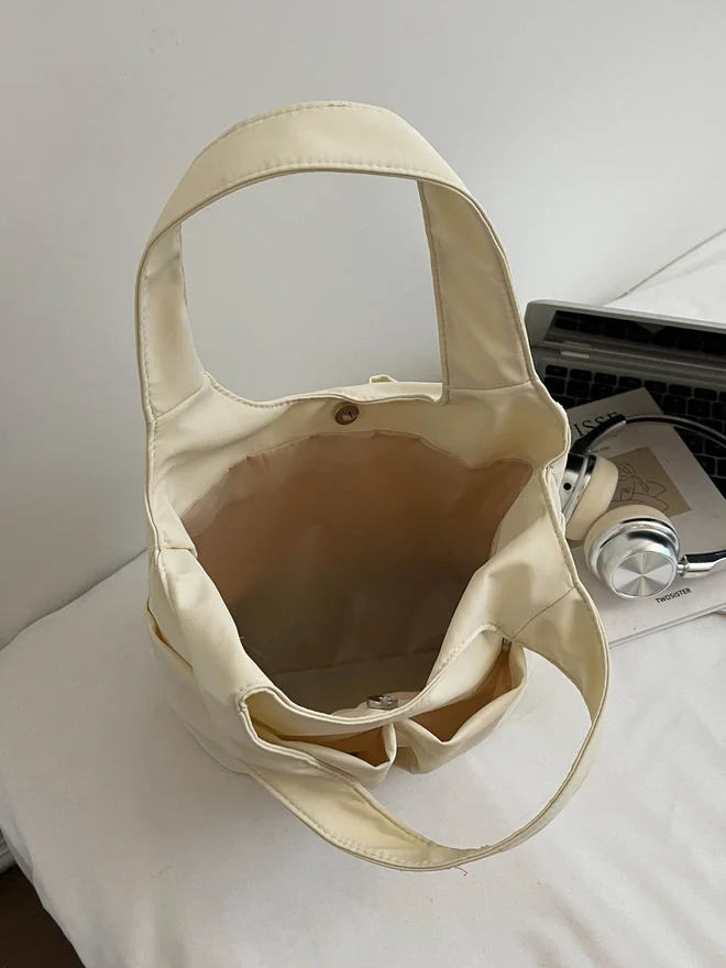 Styli White Shoulder Bag with Button Closure