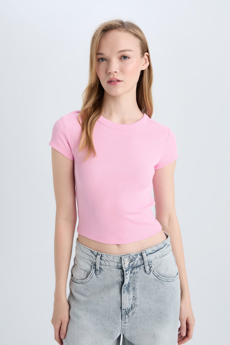 DeFacto Woman Slim Fit Camisole Short Sleeve T-Shirt - Image 3