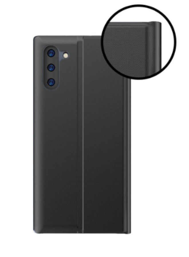 Case Cover For Samsung Galaxy S21+  Plain Texture Cloth Attraction Flip Holder Leather Phone Case (Black) - Image 3