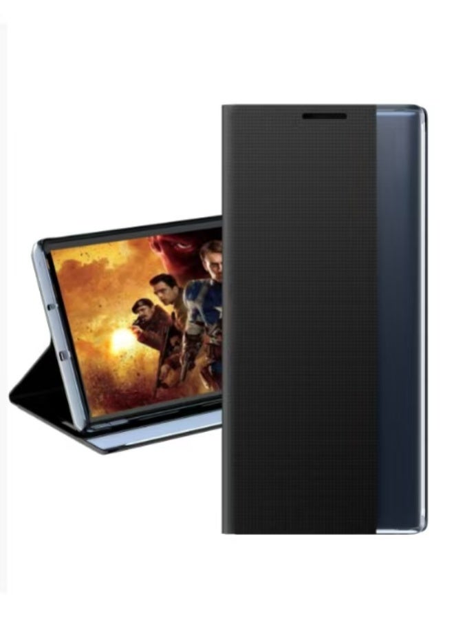 Case Cover For Samsung Galaxy S21+  Plain Texture Cloth Attraction Flip Holder Leather Phone Case (Black) - Image 2