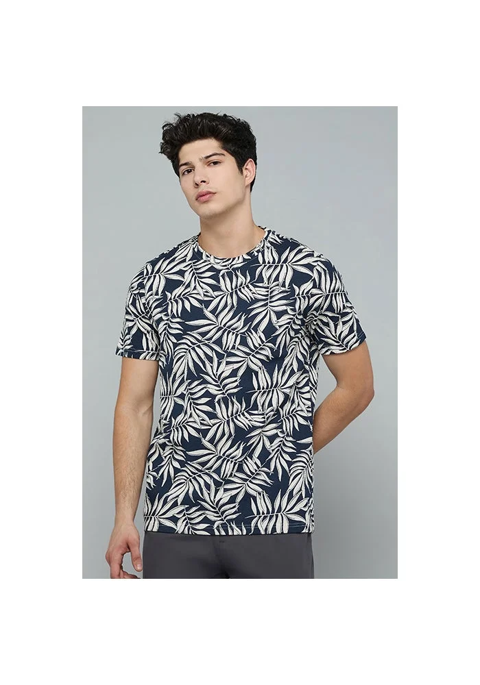R&b Printed T-Shirt with Crew Neck and Short Sleeves