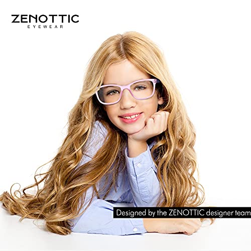 ZENOTTIC Kids Blue Light Blocking Glasses Anti Glare Lens Lightweight Frame Computer Eyeglasses for Boys and Girls(Pink) - Image 2