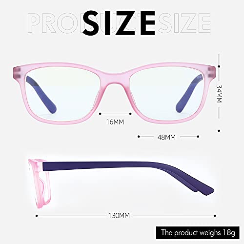 ZENOTTIC Kids Blue Light Blocking Glasses Anti Glare Lens Lightweight Frame Computer Eyeglasses for Boys and Girls(Pink) - Image 3