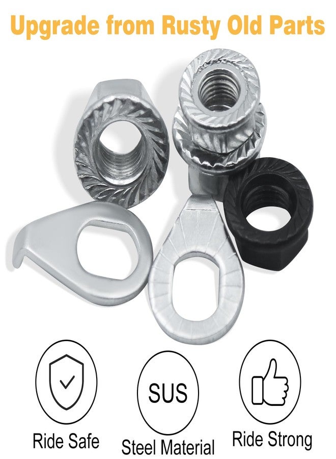 FOJOO Bike Axle Nuts & Safety Washers for Wheel Hubs, M8/M9.5/M10 - Image 3