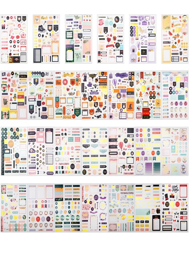 FEMBW 2026 Stylish Monthly Planner Stickers,27 Sheets Set of 1230+ pcs Happy Planner Stickers and Accessories for Journals, Calendars, Decorating Planners - Image 3