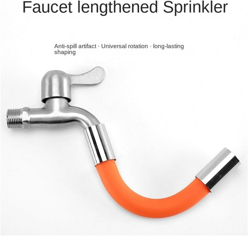 Foaming Extension Tube,faucet extension tube ，Adjustable Extension 1/2 Inch Faucet Extender Bathroom Adjustment Free Bending Anti Splash Bubbler Filter Universal Water Pipe (Color : White 20CM) (Colo - Image 4