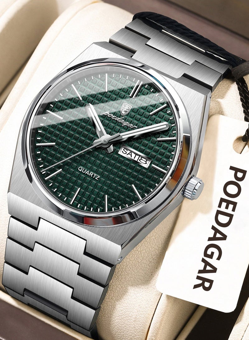 پوداجار ساعة الرجل ، مقاومة للماء مضيئة الرجال ساعة الكوارتز ، الرجال ساعات المعصم 40mm - Image 1
