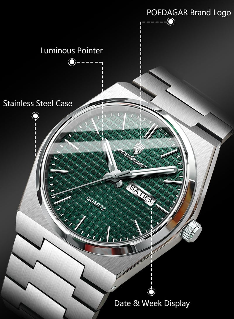 پوداجار ساعة الرجل ، مقاومة للماء مضيئة الرجال ساعة الكوارتز ، الرجال ساعات المعصم 40mm - Image 5