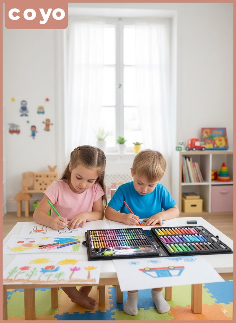 COYO 150Pcs Deluxe Art Drawing Crayon Set for Kids - Colorful Craft Supplies, Perfect  Gift - Image 2