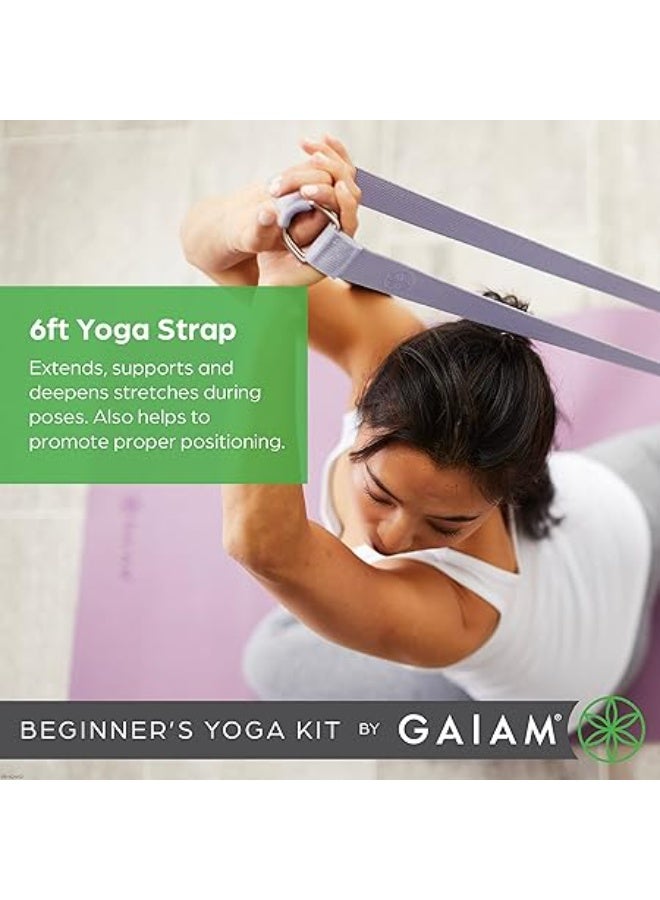 Gaiam Yoga Beginners Kit by Lily & Shadow – Complete Starter Set with Mat, Blocks, Strap, and Carry Bag for All Levels - Image 4