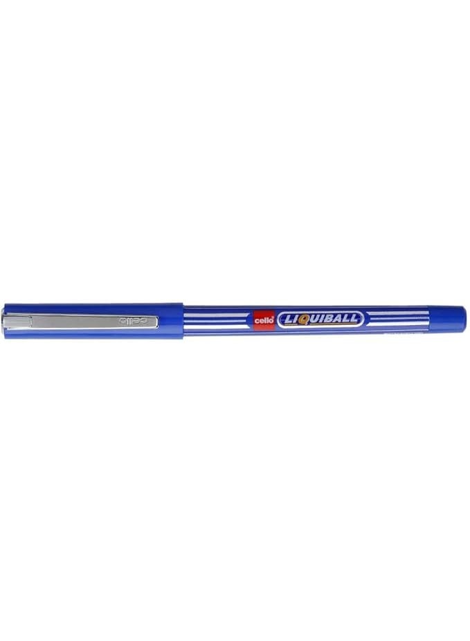 Cello 5-Piece Liquiball Ballpoint Pen 1.0mm Tip Blue Ink - Image 3