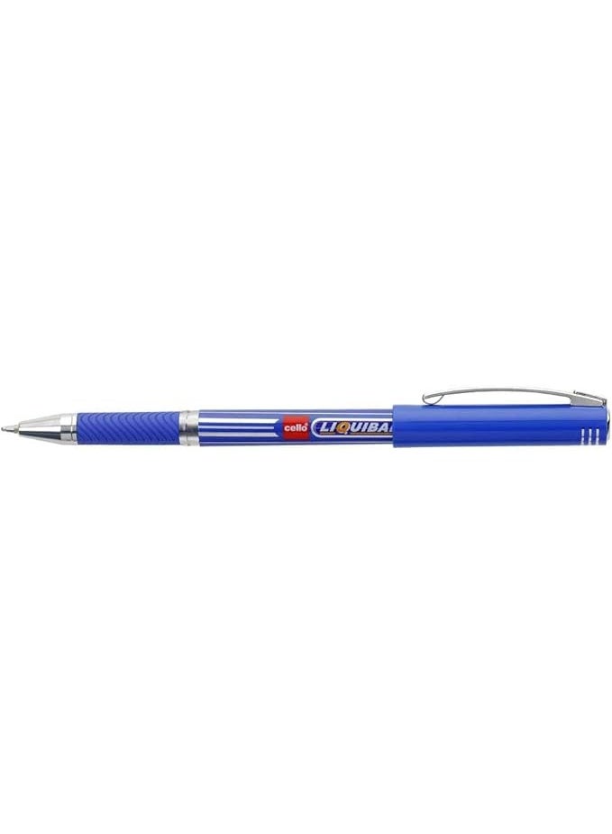 Cello 5-Piece Liquiball Ballpoint Pen 1.0mm Tip Blue Ink - Image 2