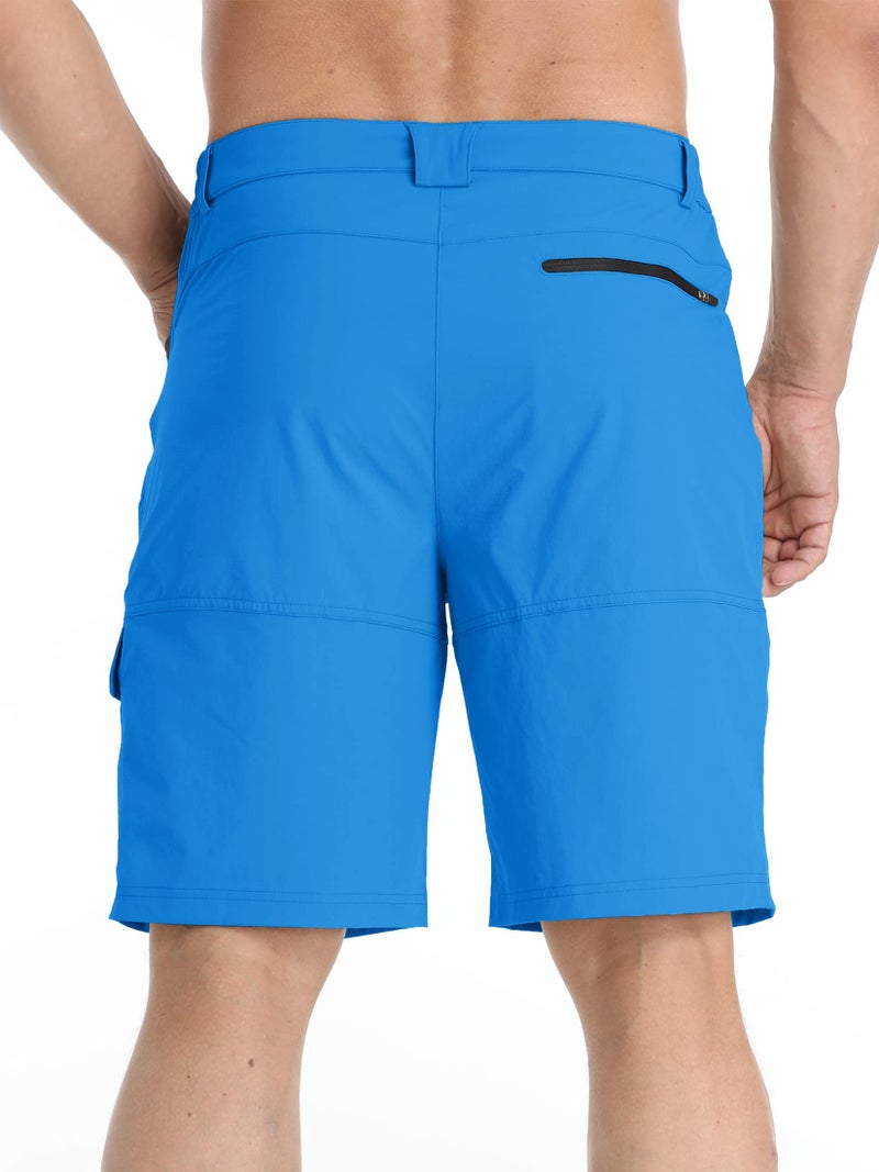 TACVASEN Mens Shorts 10" Outdoor Lightweight Quick Dry Summer Casual Fishing Travel Shorts with Zipper Pockets Azure, 30 - Image 3