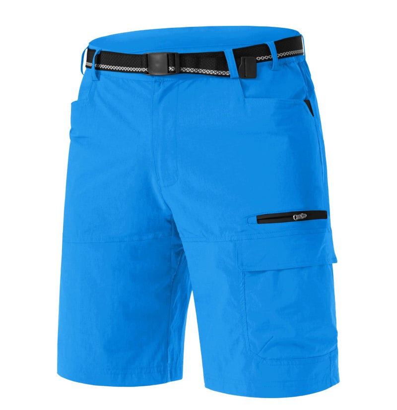 TACVASEN Mens Shorts 10" Outdoor Lightweight Quick Dry Summer Casual Fishing Travel Shorts with Zipper Pockets Azure, 30 - Image 1