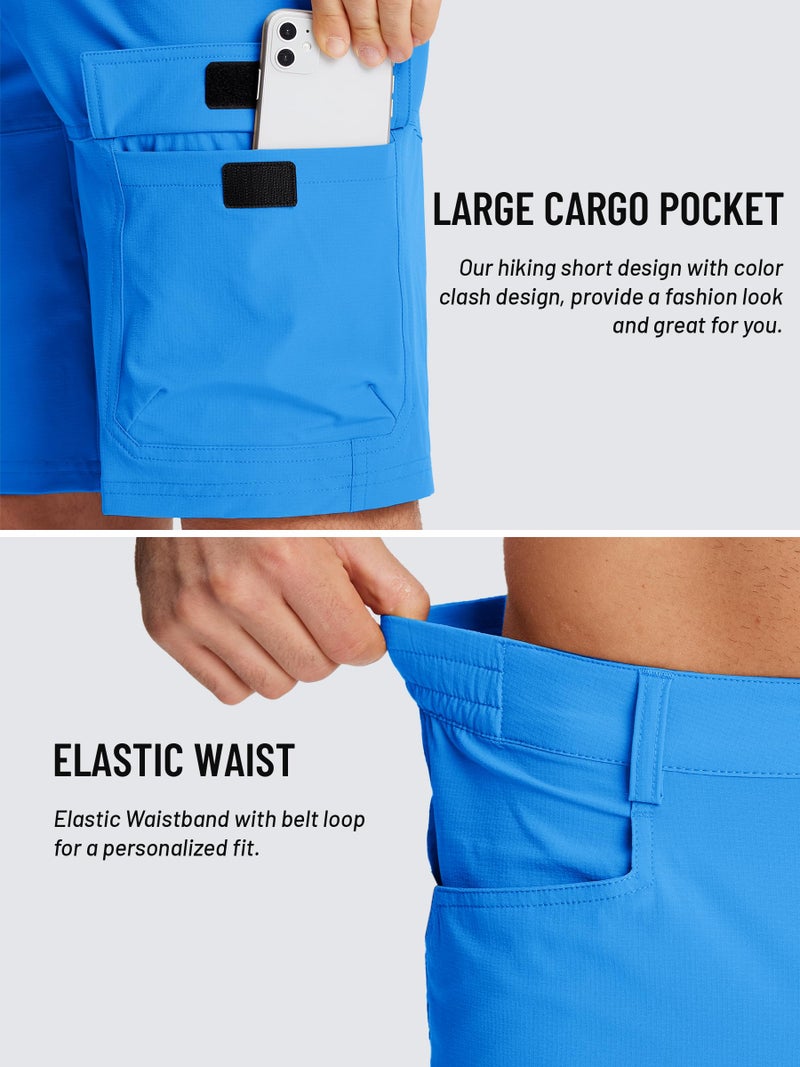 TACVASEN Mens Shorts 10" Outdoor Lightweight Quick Dry Summer Casual Fishing Travel Shorts with Zipper Pockets Azure, 30 - Image 4