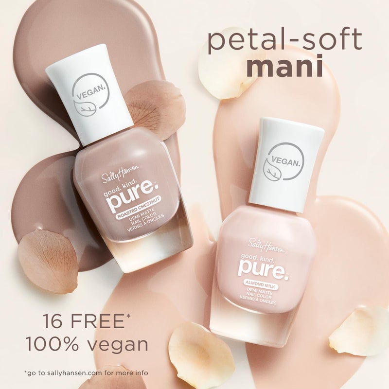 Sally Hansen Good. Kind. Pure. Nail Polish | Plant-Based, Vegan, 16-Free Formula | Sheer, Glossy | 20 Almond Milk | Sheer Nude Nail Color - Image 2