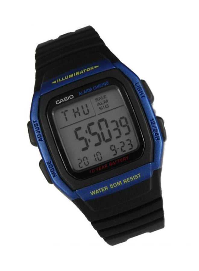 CASIO Men Silicone Digital Wrist Watch W-96H-2AVDF - 36 mm - Black - Image 3