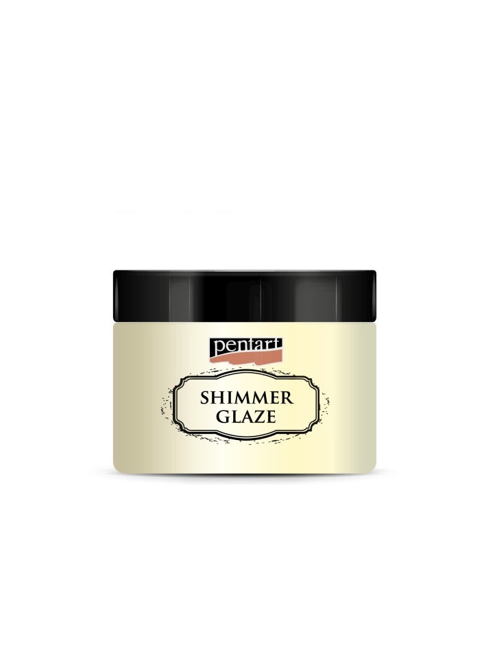 Pentart Shimmer glaze 150ml pearl white - Image 1