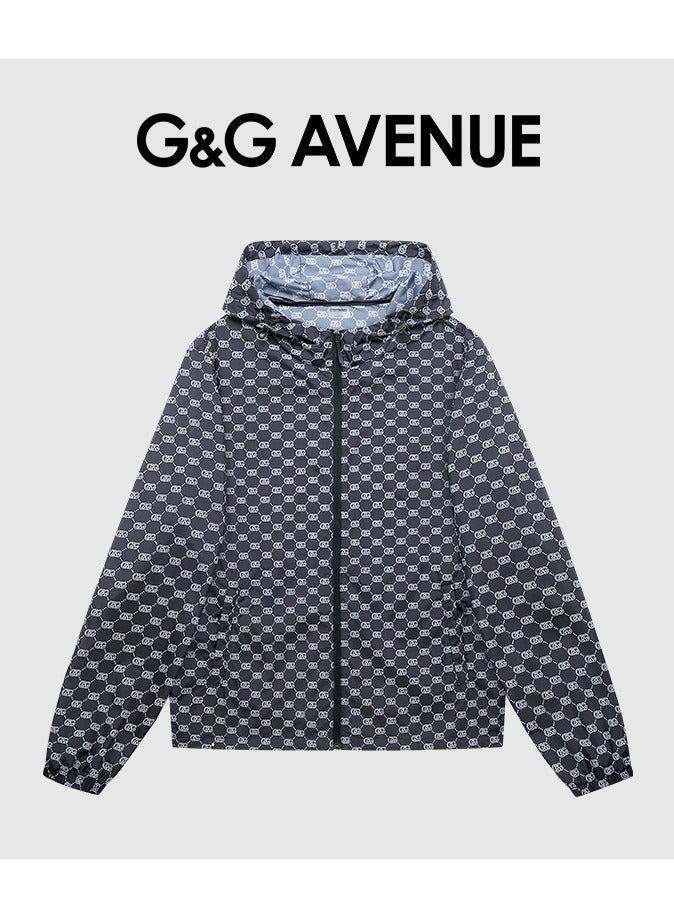 G&G AVENUE Summer ultra-thin sun protection clothing Men's front zippered hoodie, oversized casual round neck jacket with pockets for fashionable and breathable sports, sun protection fishing shirt, ultra-thin - Image 1