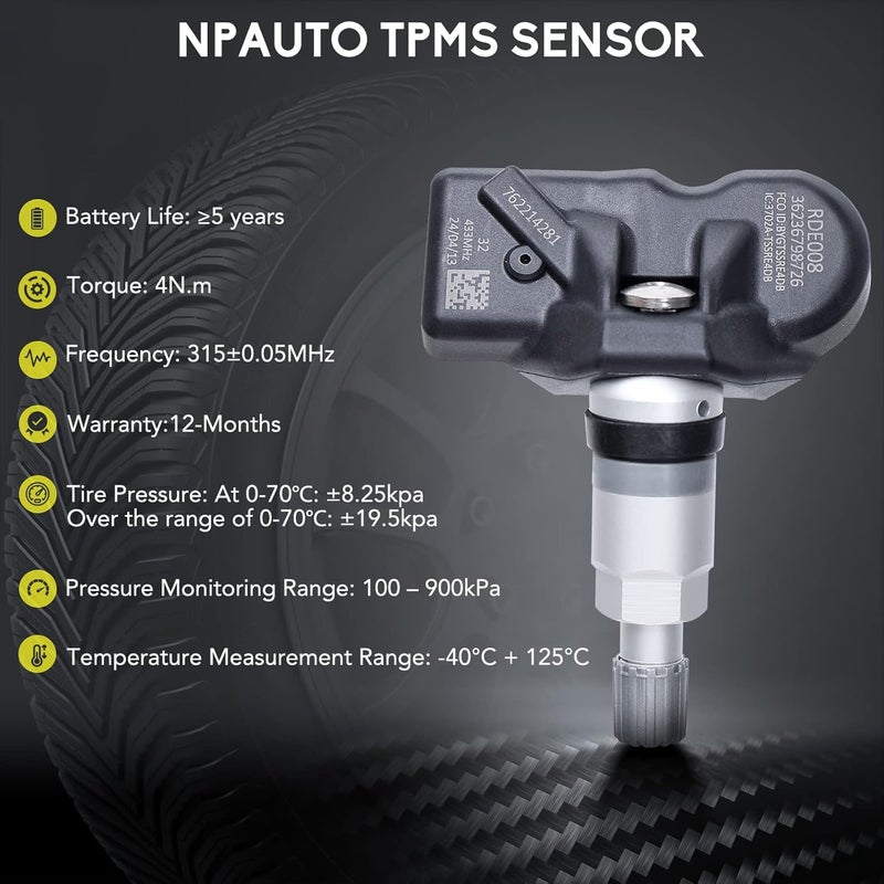 NPAUTO TPMS Sensor 4-Pack for BMW, Mini, Rolls-Royce - Tire Pressure Monitoring System - Image 4