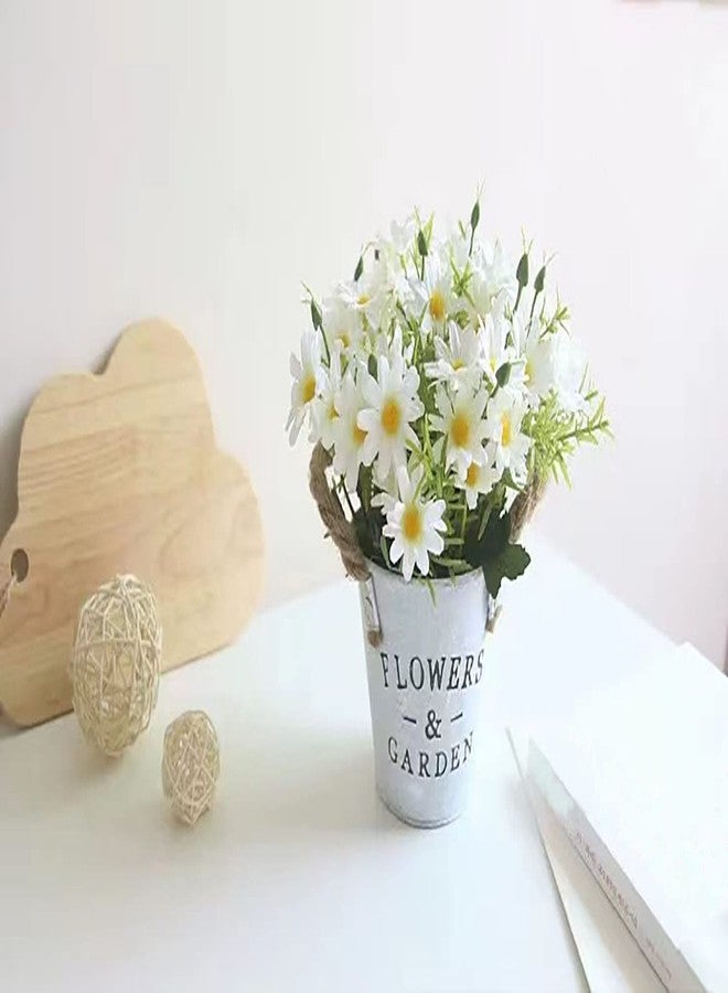 UUPP Potted Artificial Daisy Flowers Bonsai Silk Flowers with Pot Fake Flower Arrangements for Home Office Restaurant Table Windowsill Decor, White - Image 3