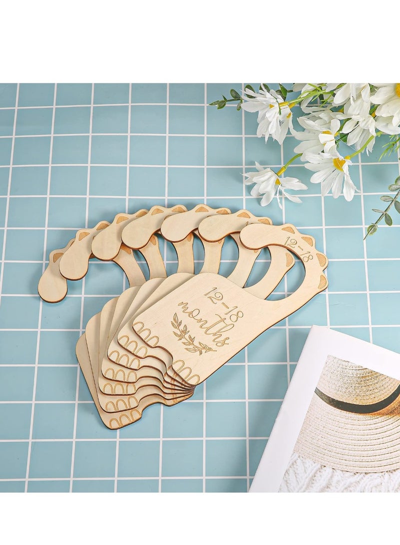 KASTWAVE Wooden Baby Closet Dividers 7 Pcs Baby Closet Size Divider Baby Cloth Organiser Baby Clothes Sorting Tags From Newborn Infant to 24 Months Boy Girl Nursery Decor - Image 4