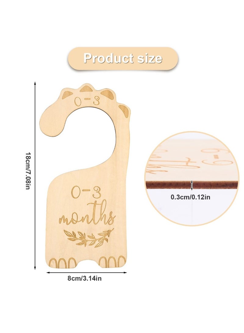 KASTWAVE Wooden Baby Closet Dividers 7 Pcs Baby Closet Size Divider Baby Cloth Organiser Baby Clothes Sorting Tags From Newborn Infant to 24 Months Boy Girl Nursery Decor - Image 3