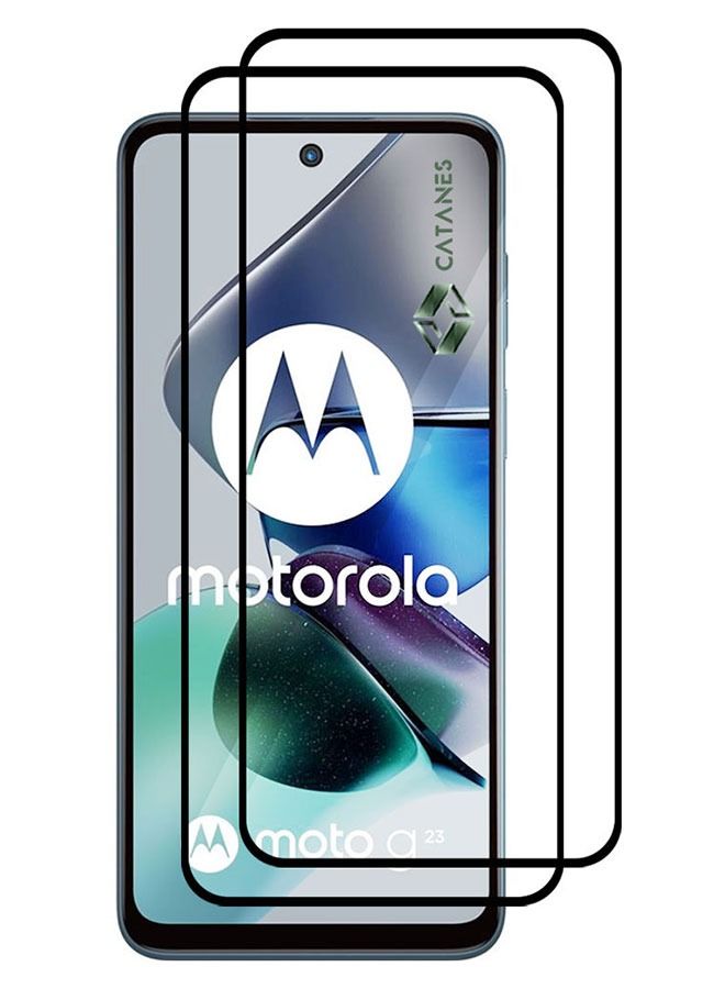 CATANES 2 Pack For Motorola Moto G23 Screen Protector Tempered Glass Full Glue Back - Image 2