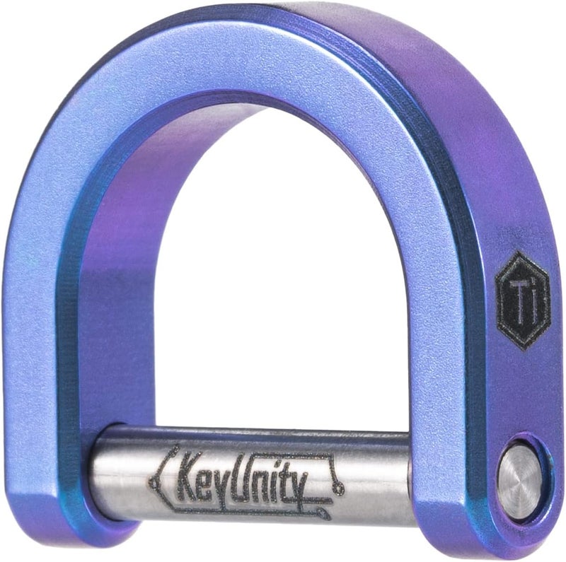 KeyUnity KA17 حلقة مفتاح تيتانيوم على شكل D، مشبك حدوة حصان على شكل U لمفتاح السيارة، منظم مفاتيح جلدية DIY، سلسلة مفاتيح - Image 1