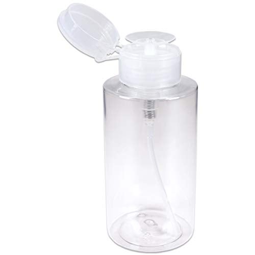 Pana 10oz Clear Push Down Pump Dispenser Empty Refillerble Bottle with Flip Top Cap - for Nail Polish, Travel, Cosmetics Packaging - Image 3